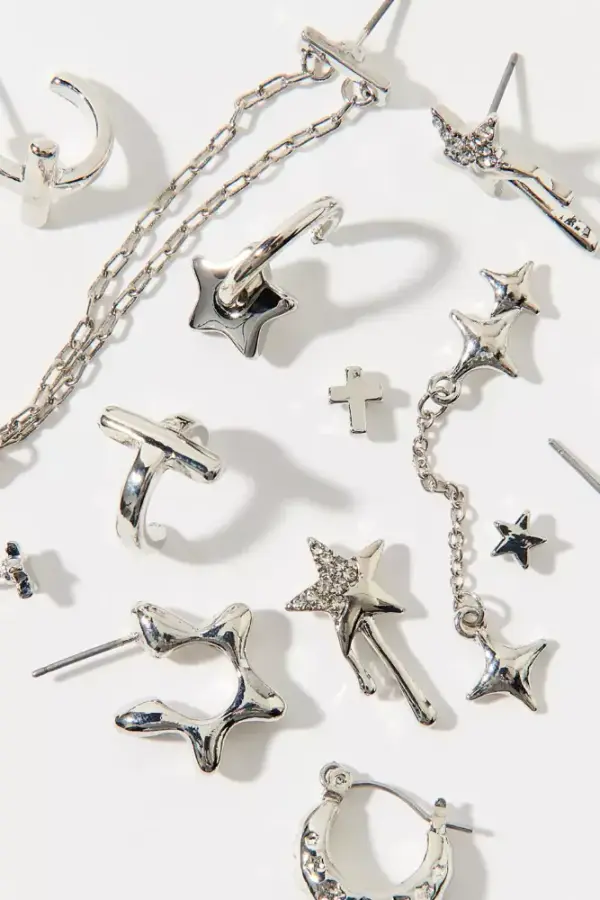 Stars Are Blind Post & Hoop Earrings Set