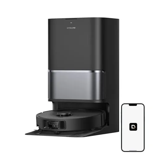 DREAME L40 Ultra Gen 2 Robot Vacuum and Mop with 25,000Pa Suction, Extendable Side Brush and Mop, All-in-One Self-Emptying & Cleaning Dock, Voice & App Control, Black
