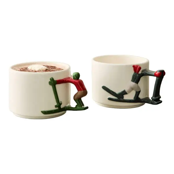 Skier Stacking Figural Mug