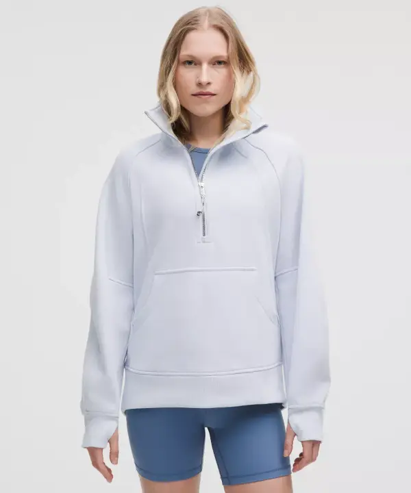Scuba Oversized Funnel-Neck Half Zip Long