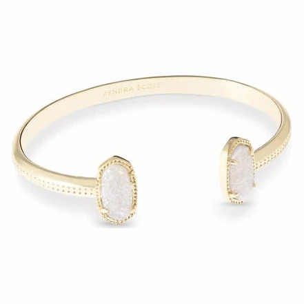 Elton Gold Cuff Bracelet in Iridescent Drusy
