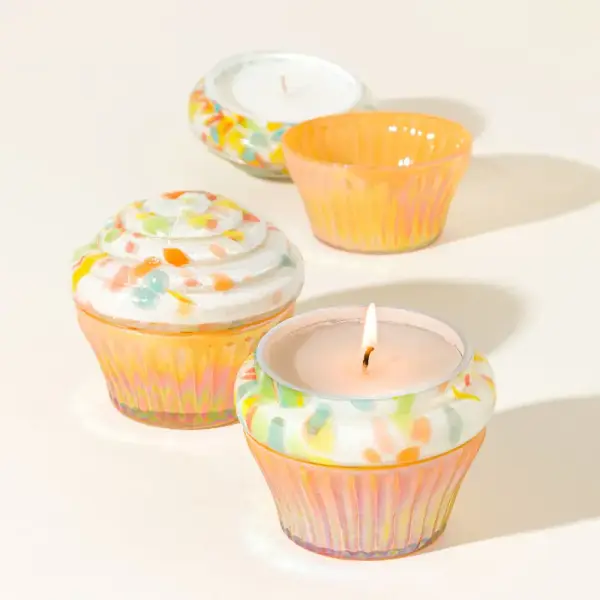 Birthday Cupcake Glass Candle