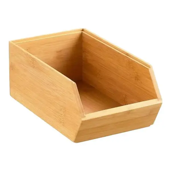 Medium Deep Stacking Bamboo Bin