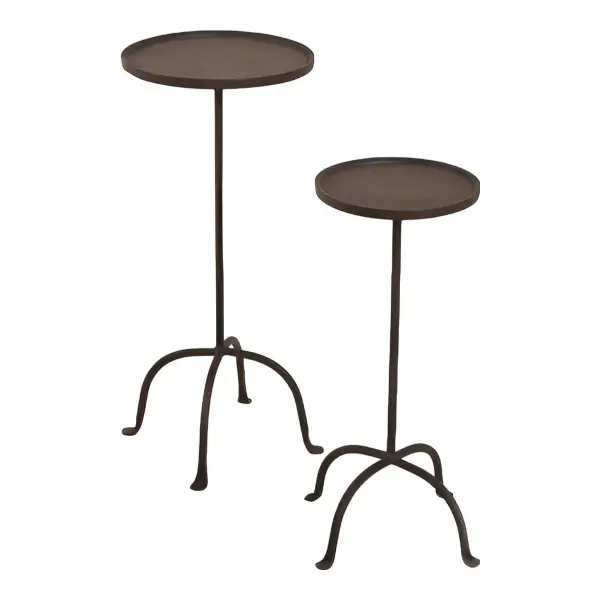 Aged Metal Side Table