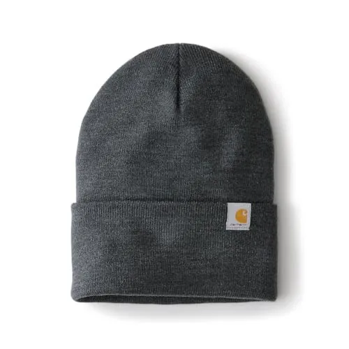 Carhartt Men's Knit Cuffed Beanie, Coal Heather, One Size (104597)