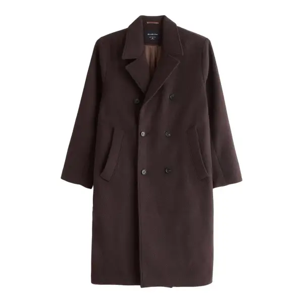Wool-Blend Double-Breasted Coat