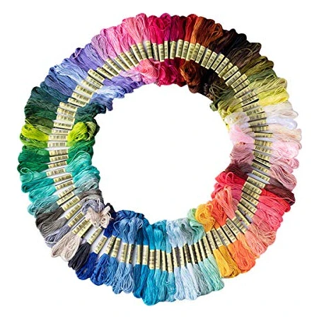 Rainbow Color Embroidery Floss Cross Stitch Embroidery Thread Cotton Floss Bracelet Yarn, Craft Floss