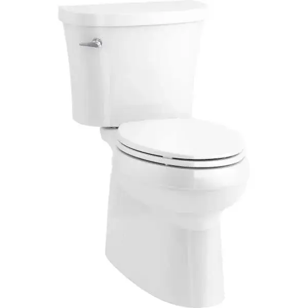 Gleam 12 in. Rough In 2-Piece 1.28 GFP Single Flush Elongated Chair Height Toilet in White with Soft Close Seat
