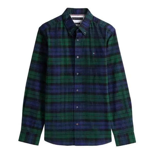 Regular Fit Plaid Stretch Oxford Shirt
