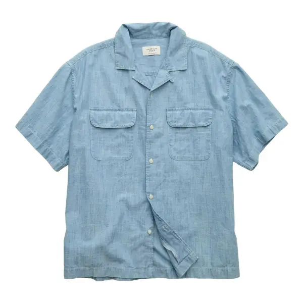 Relaxed Fit Short-Sleeve Camp Collar Shirt