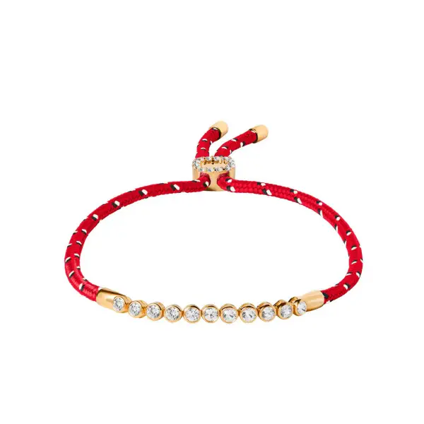 James Bezel Rouge Paracord Anklet, Gold