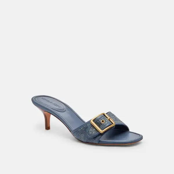 Coach Margot Sandal In Crystal Signature Denim - Women's Sandals - Size 11