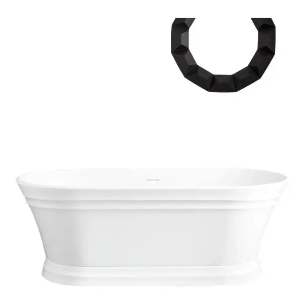 Odenwald Acrylic Soaking Tub with Integrated Overflow and Drain