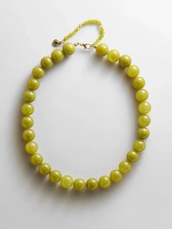 Mini Jane Beaded Necklace - Olive
