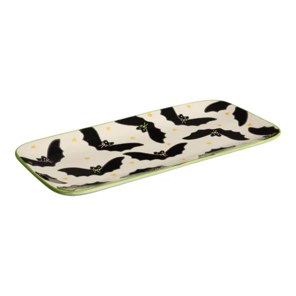 Multicolor Bat and Bow Hand Painted Serving Platter
