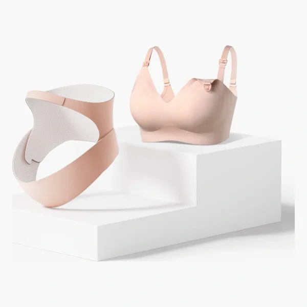 Pregnancy Comfort Bundle: Ergonest Belly Band and Ultra Soft Seamless Nursing Bra YN21