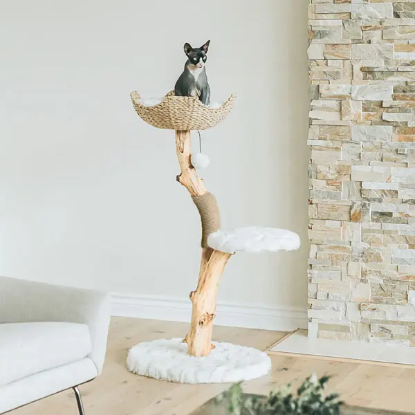 Uni Basket Wooden Cat Tree