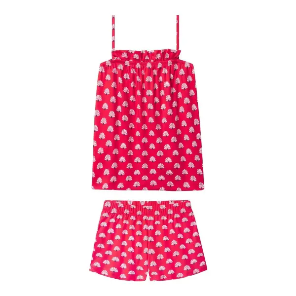 Pima Ruffle Shorts Set