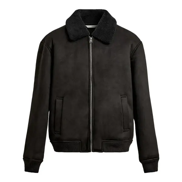 Combined Faux Suede Jacket