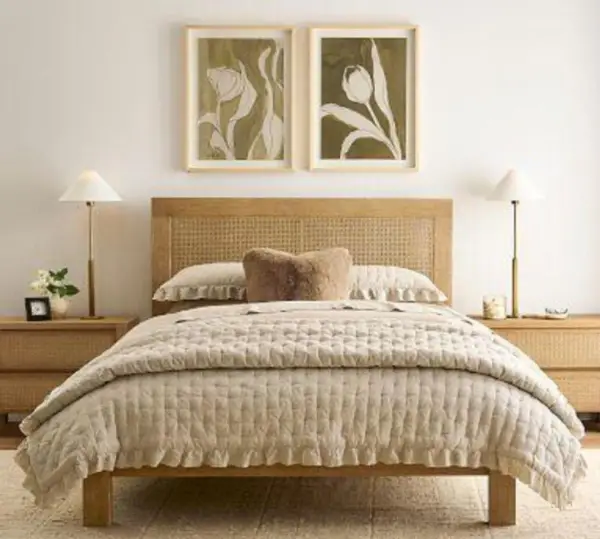 Belgian Flax Linen Ruffle Tufted Quilt