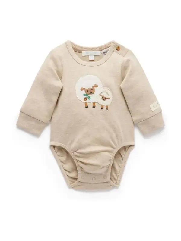 Purebaby Natural Appliqué Bodysuit