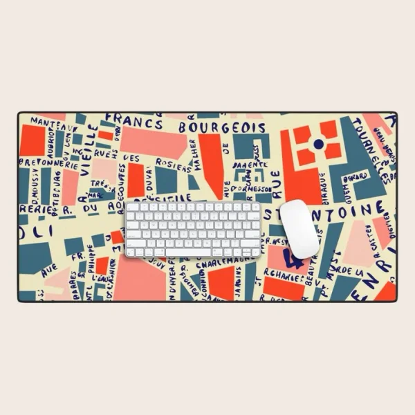 paris map blue Desk Mat by holli zollinger | Society6