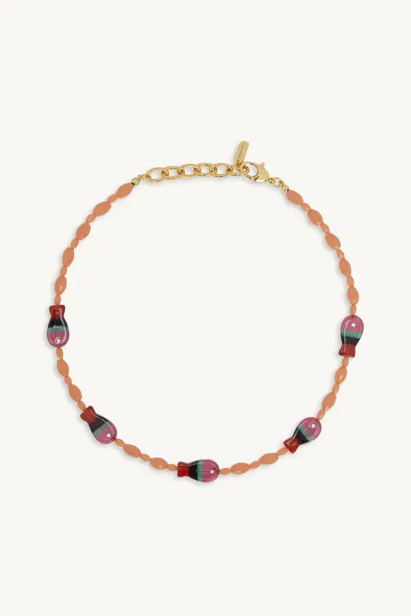 SET x LOGAN TAY FISH BEAD NECKLACE - LAGOON