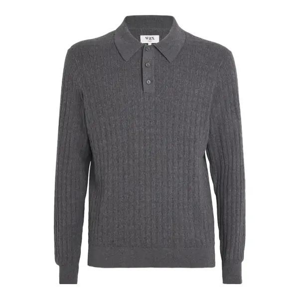 Oban Diamond Stripe Knitted Polo Top