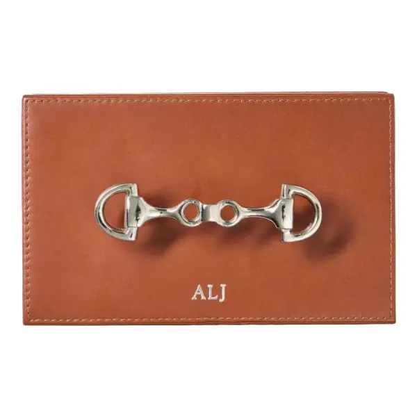 Horsebit Leather Domino Game Set