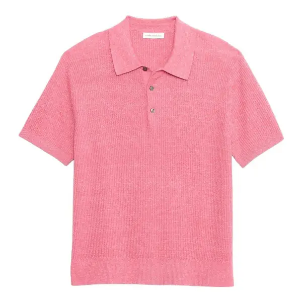 Linen-Cotton Sweater Polo