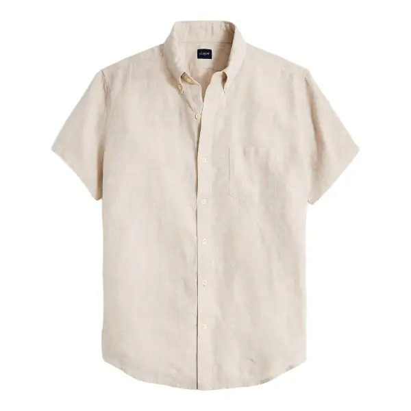 Short-Sleeve Linen-Blend Shirt
