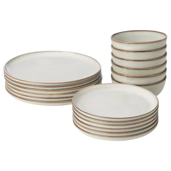 Gladelig 18 Piece Dinnerware Set Gray