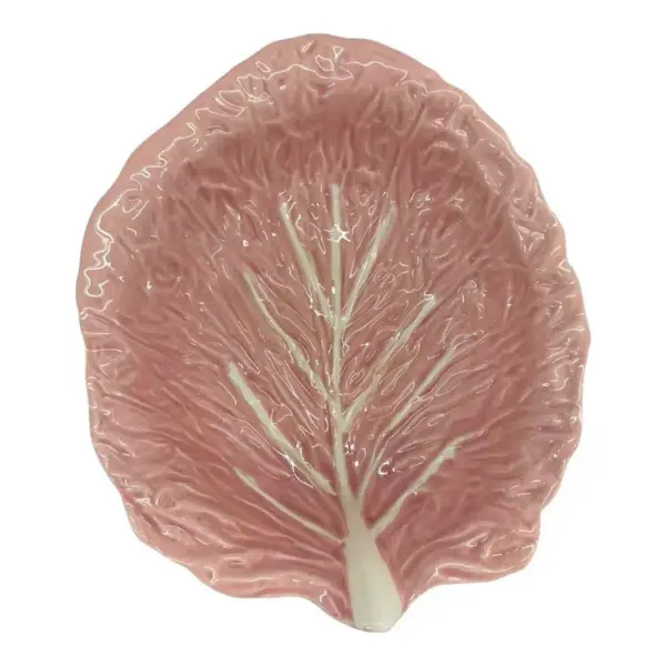 Late 20th Century Cabbage Leaf Serving Dish