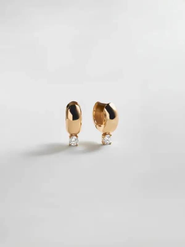 Kourtney Huggie Earrings - Kourtney Gold Plated Brass Earrings