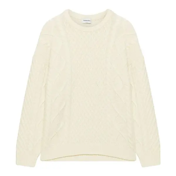 Peggy Crewneck Cable-Knit Wool Sweater