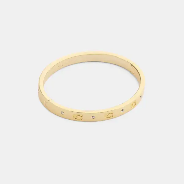 Coach Repeated C Hinged Bangle Bracelet - Women's Bracelets - Gold