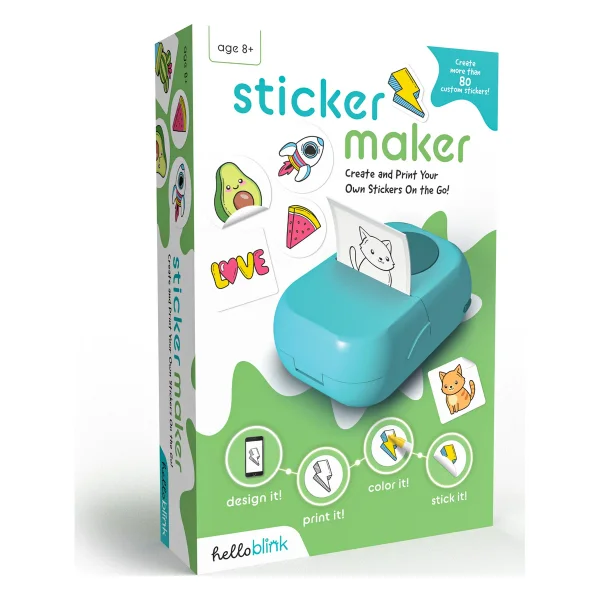 Ceaco Hello Blink Sticker Maker Create Your Own Stickers - Bluetooth Mini Thermal Sticker Printer Craft