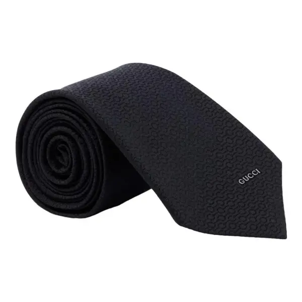 Horsebit Silk Jacquard Tie