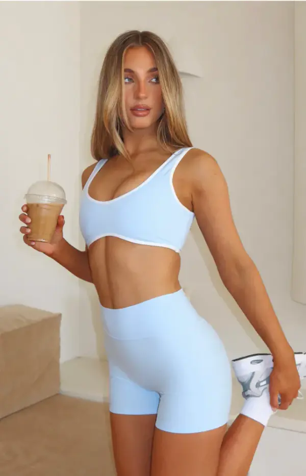 I'll Prove It Sports Crop Baby Blue/White