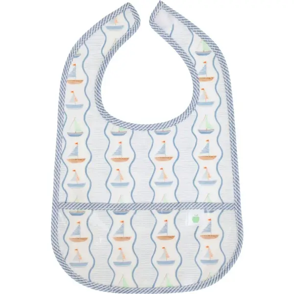The Wipe It Bib in Sailboats