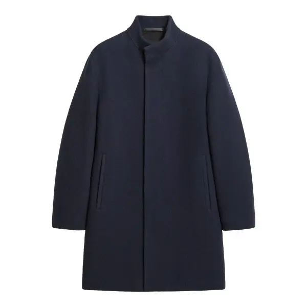 Belvin Coat in Textured Wool-Blend Melton