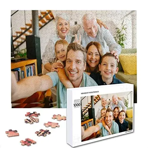 Custom Puzzles from Photos Custom Puzzle 1000 Pieces,ATOOZ Personalized Puzzle for Mom Dad Mother Father Holiday Birthday Wedding Present