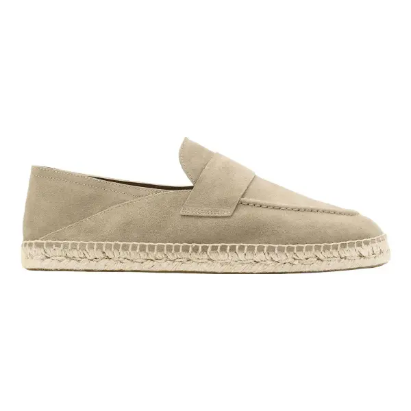 Split Suede Leather Espadrille with Piece