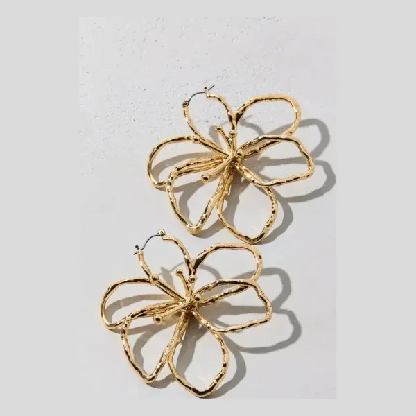 Bloom Flower Statement Hoop Earring