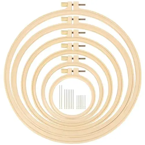 Caydo 6 Pieces Embroidery Hoops 3 Inch to 10 Inch Cross Stitch Hoop Small Embroidery Hoop