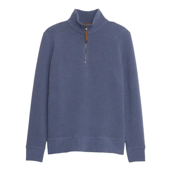 Knit Mock Neck Half Zip Sweatshirt