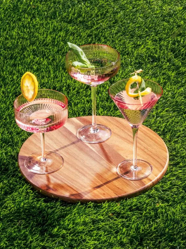 Rose Coupe Cocktail Glass, Ripple