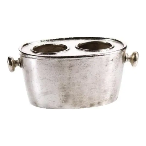 Raw Aluminum Two Bottle Wine Holder - Nickel
