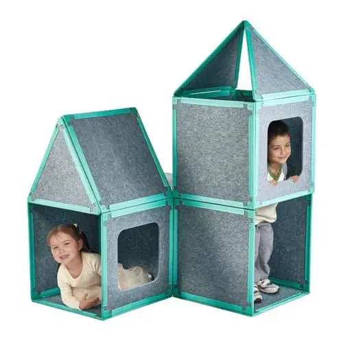 Umoving 20-Piece Magnetic Fort Building Kit for Kids – Giant Modular Playhouse Panels, STEM Construction Toy for Creative Indoor Play, Ages 3+