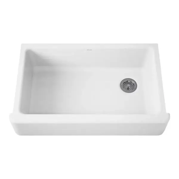 Tempered 35-5/8" x 21-5/16" x 9" Undermount Single-Bowl Farmhouse Workstation Kitchen Sink